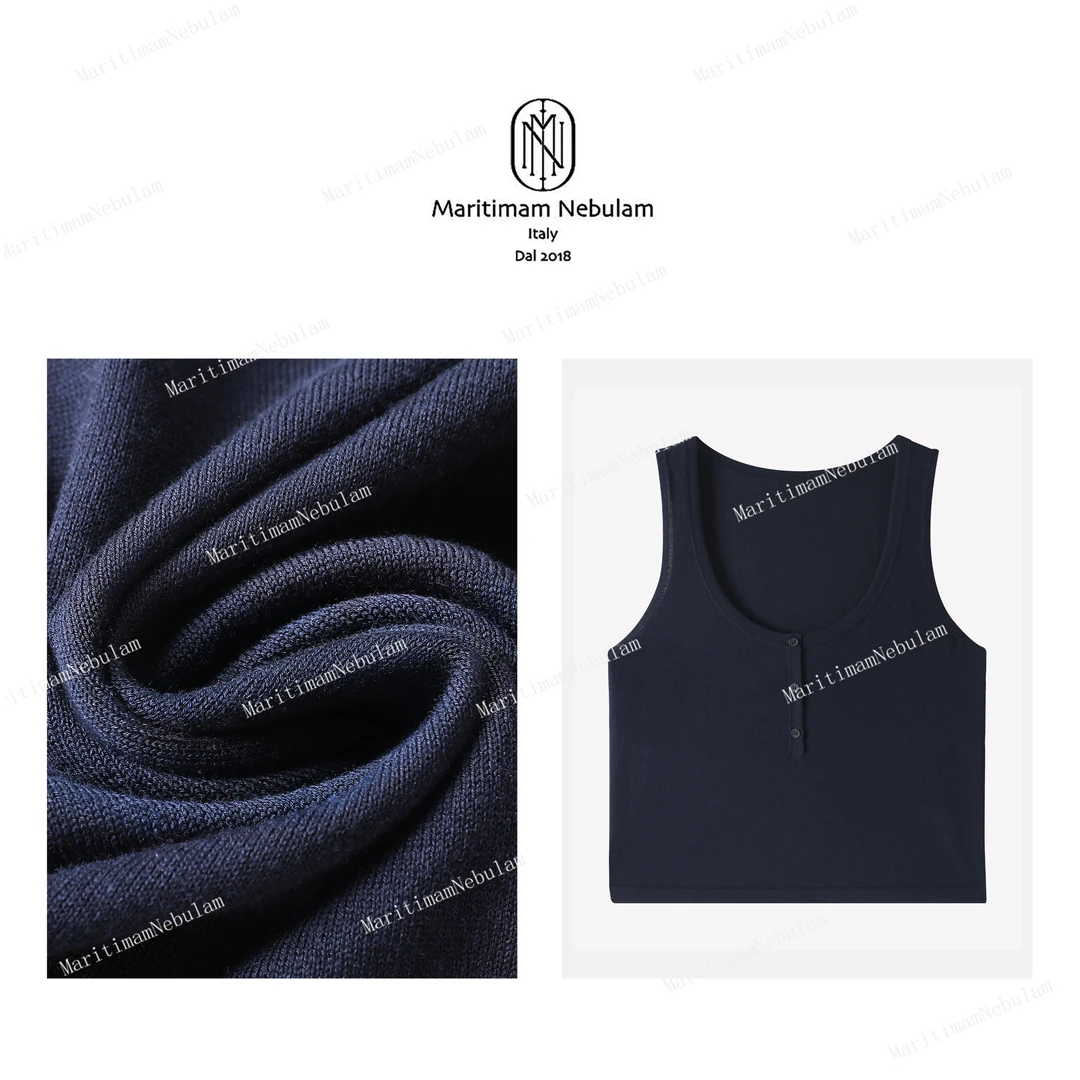 【亏】Maritimam Nebulam 【精致极简】养肤桑蚕丝大U领背心 SZ684