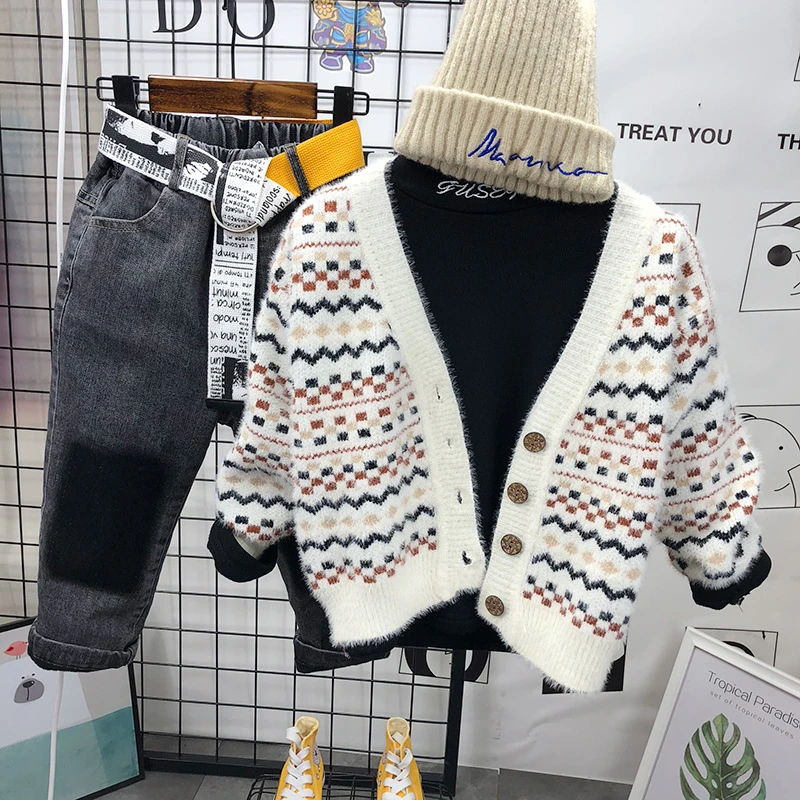 男童装秋季毛衣婴幼儿童洋气春秋装宝宝韩版ol宽松女童针织毛衣潮