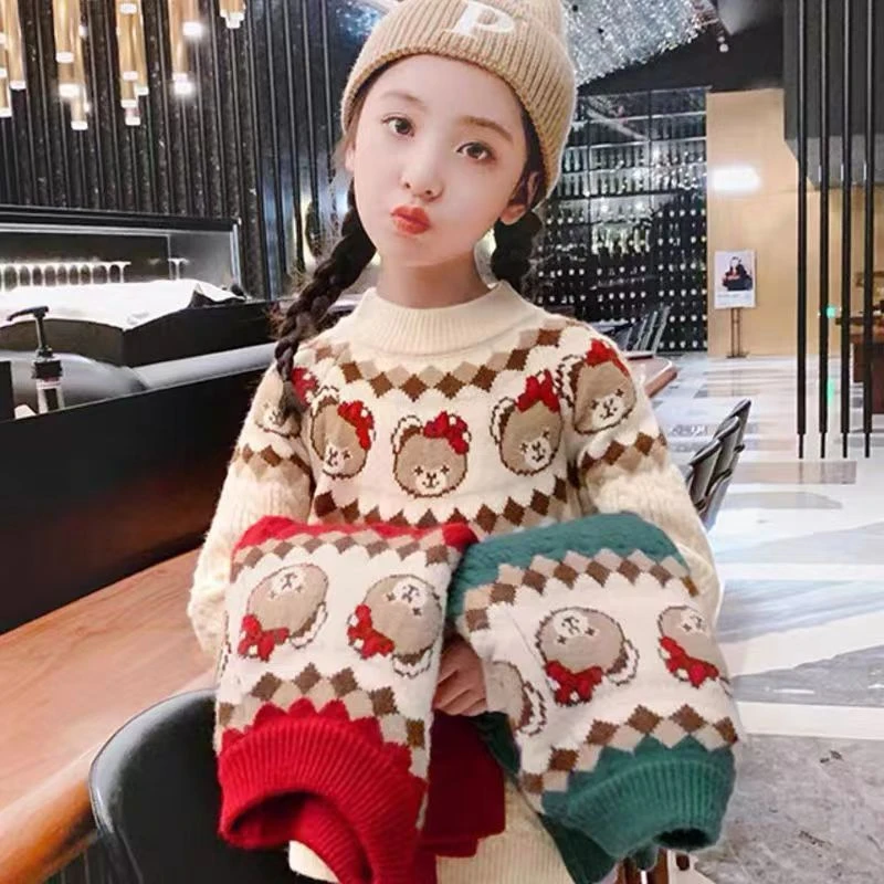 女童秋装毛衣宝宝上衣套头打底衫2025新款洋气儿童小女孩秋冬时髦