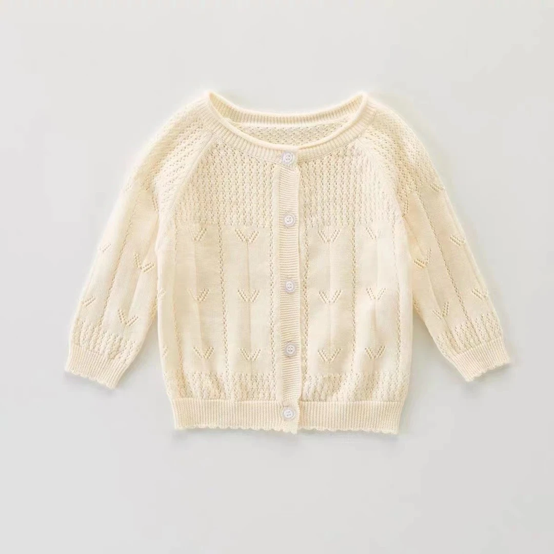 婴儿春装针织开衫女宝宝外套春秋夏季薄款婴幼儿柔软上衣女童一岁