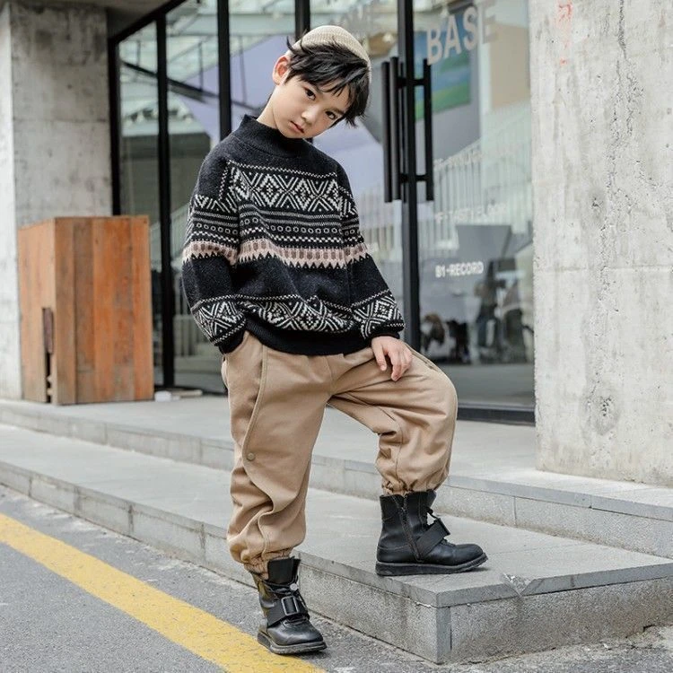 男童毛衣2025春秋装新款韩版中大童针织衫儿童打底衫上衣童装外套