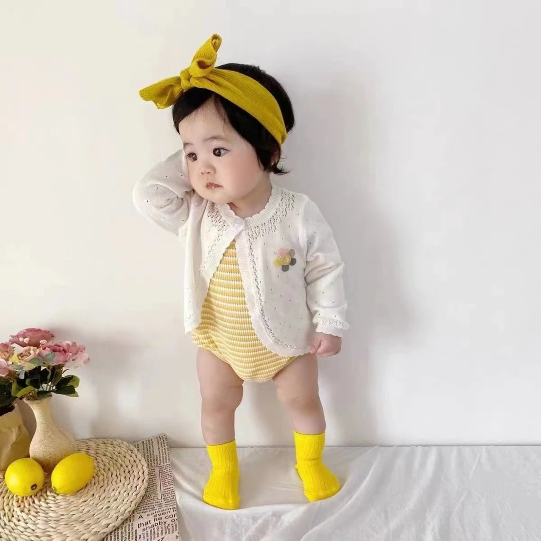 婴儿空调衫女童针织开衫薄款新生宝宝开衫夏季公主洋气小宝宝衣服