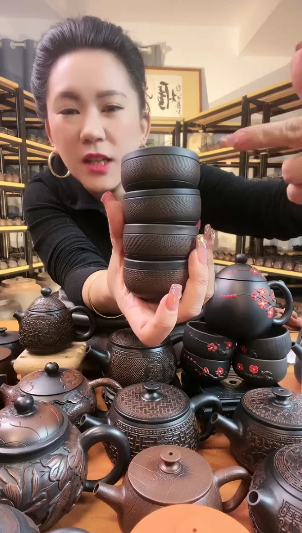 【闪购商品】陶瓷壶跳叨 品茗杯 拍1发4