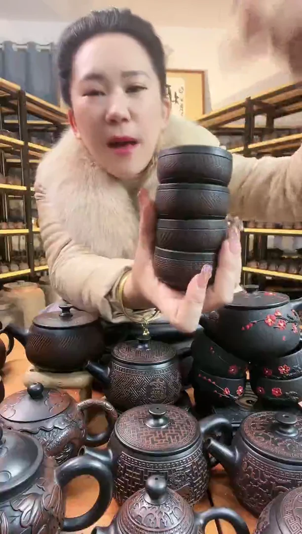 【闪购商品】陶瓷壶跳叨 品茗杯 拍1发4