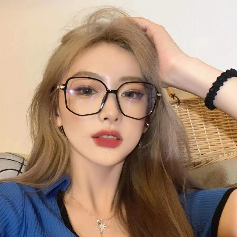 防辐射抗蓝光疲劳电脑护眼睛近视眼镜框女韩版潮可配度数素颜平光