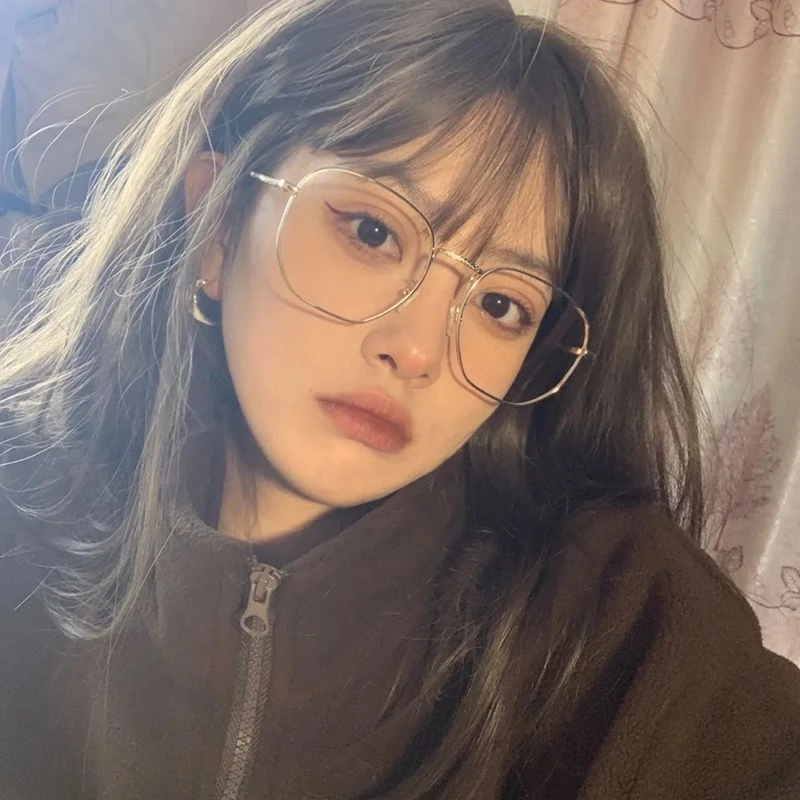 复古金丝边大框眼镜女小脸显瘦防蓝光护眼网红素颜神器配近视镜框