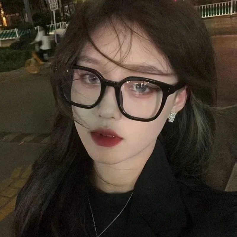网红眼镜女ins高颜值近视有度数学生素颜神器防蓝光辐射黑框平光