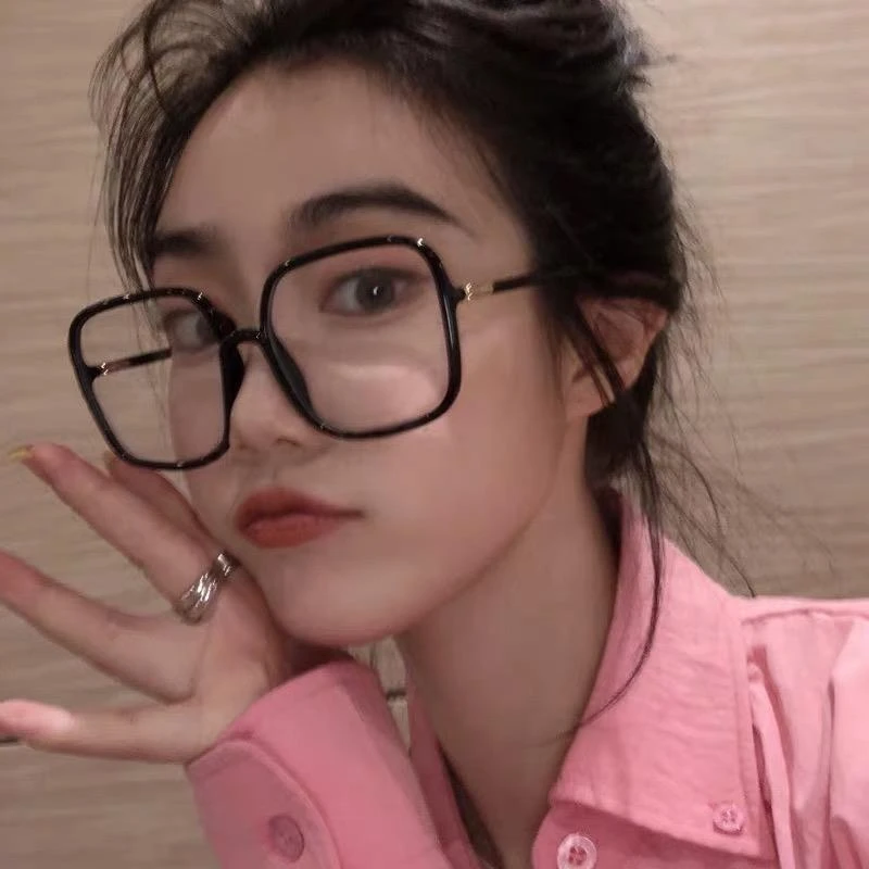 黑框眼镜女大框防辐射近视眼镜框超大框素颜网红款大脸显瘦平光镜
