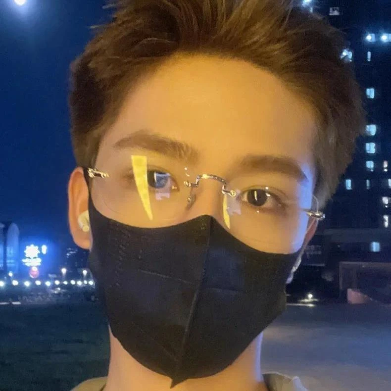 超轻无框眼镜男潮可配有度数方框近视镜框架无边框眼睛女