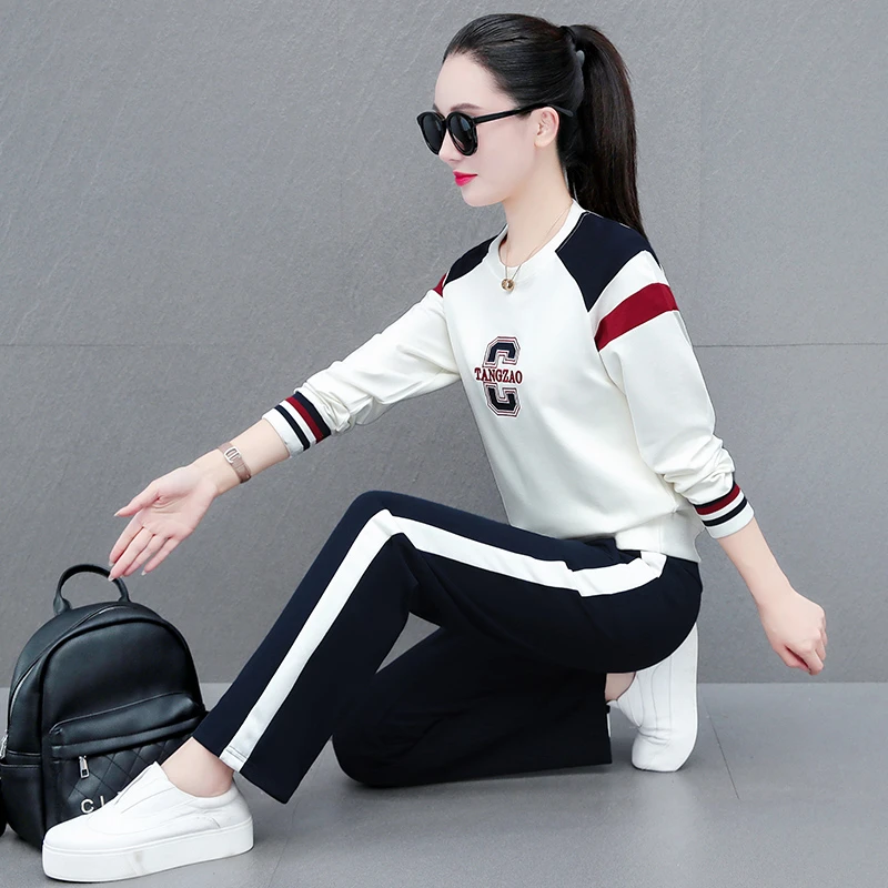 休闲运动服套装女2024春秋季新款时尚韩版洋气宽松显瘦减龄两件套