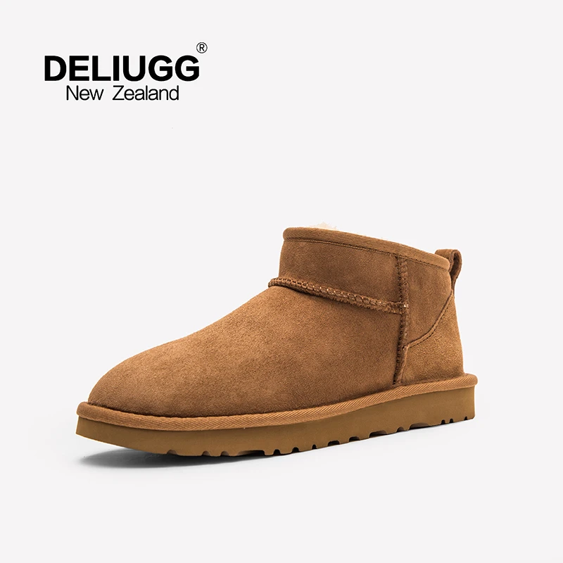 DELIUGG周冬雨款冬季迷你薄底时尚短筒雪地靴