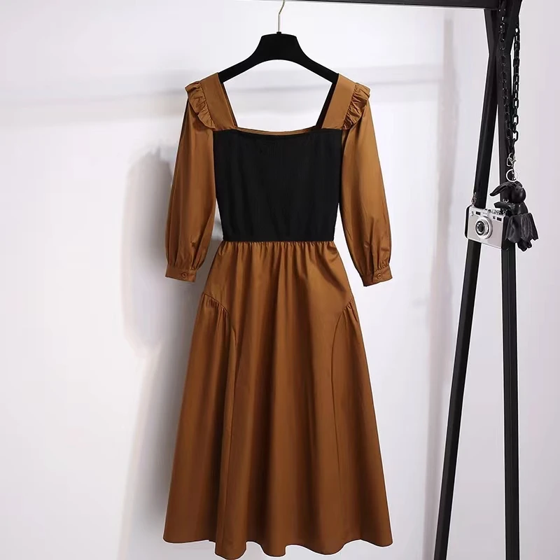 晓晓家撤柜孤品连衣裙(下单订单留言备注)气质收腰方领连衣裙