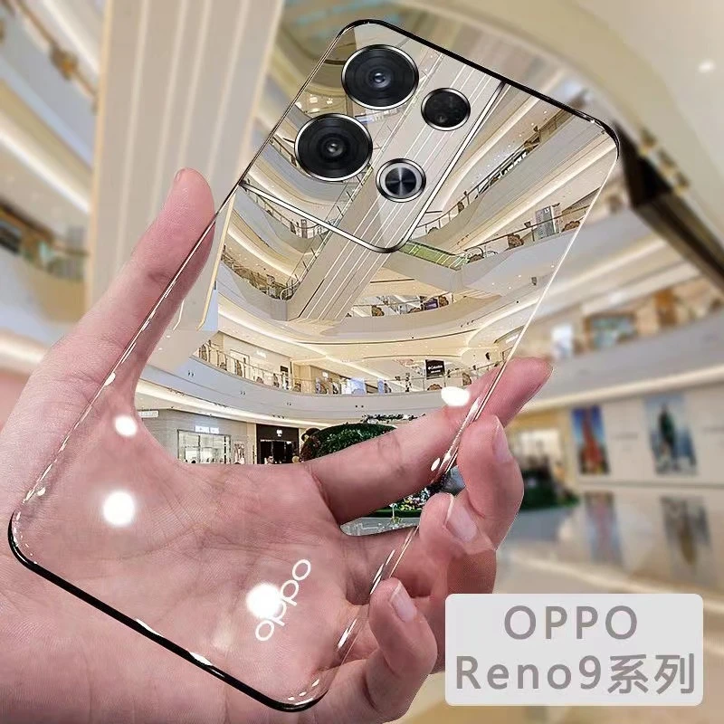 OPPOreno9手机壳新款Reno9pro超薄透明无边框防摔高级感保护套5g