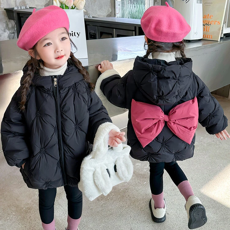 女宝宝新款白鸭绒外套儿童韩版洋气加厚保暖羽绒服小女孩时髦冬装