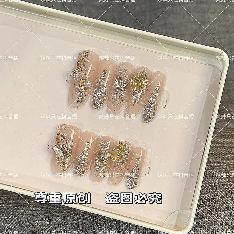 爱在仲夏 穿戴甲纯手工美甲贴片