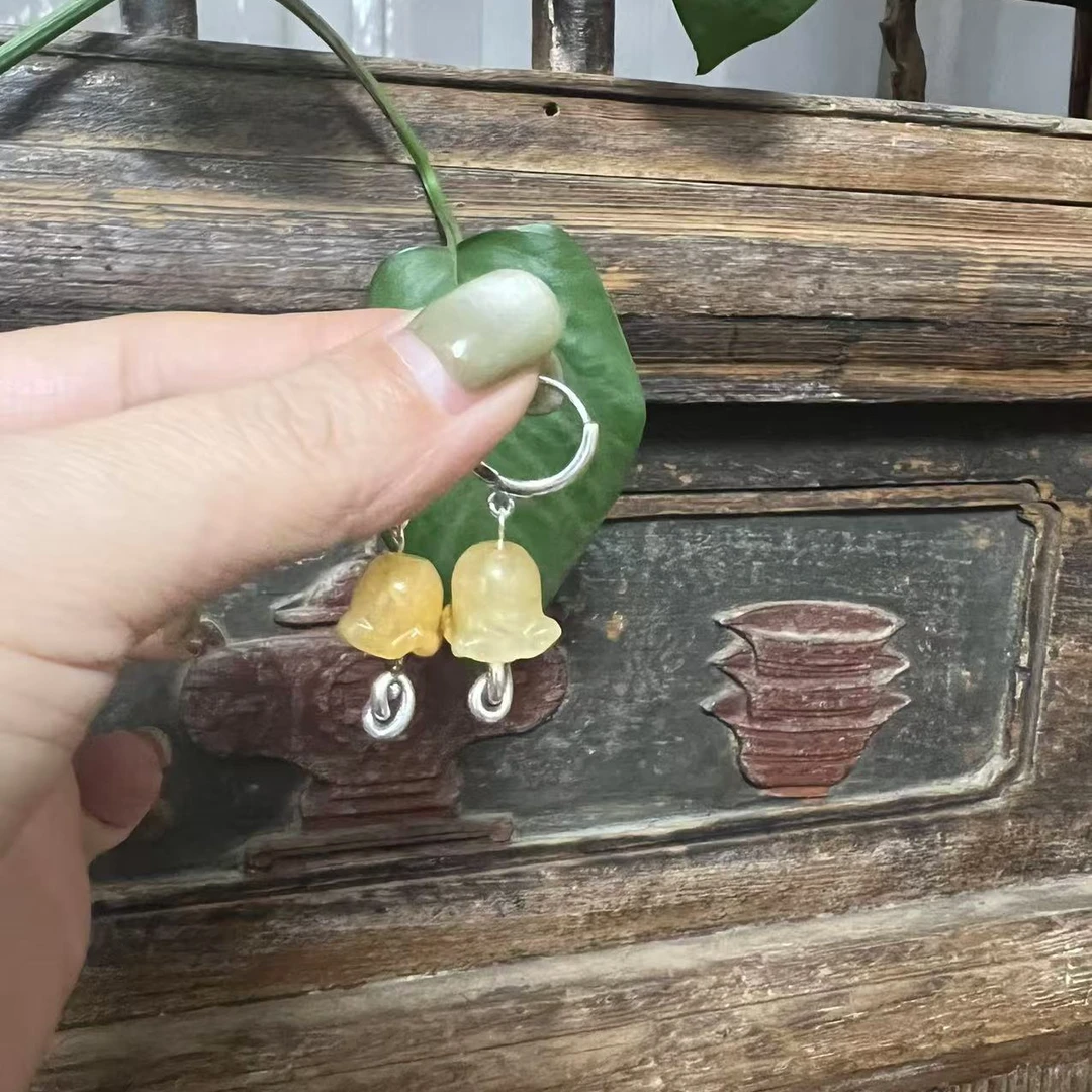 925银珐琅耳饰 茶语-多样性花朵耳挂