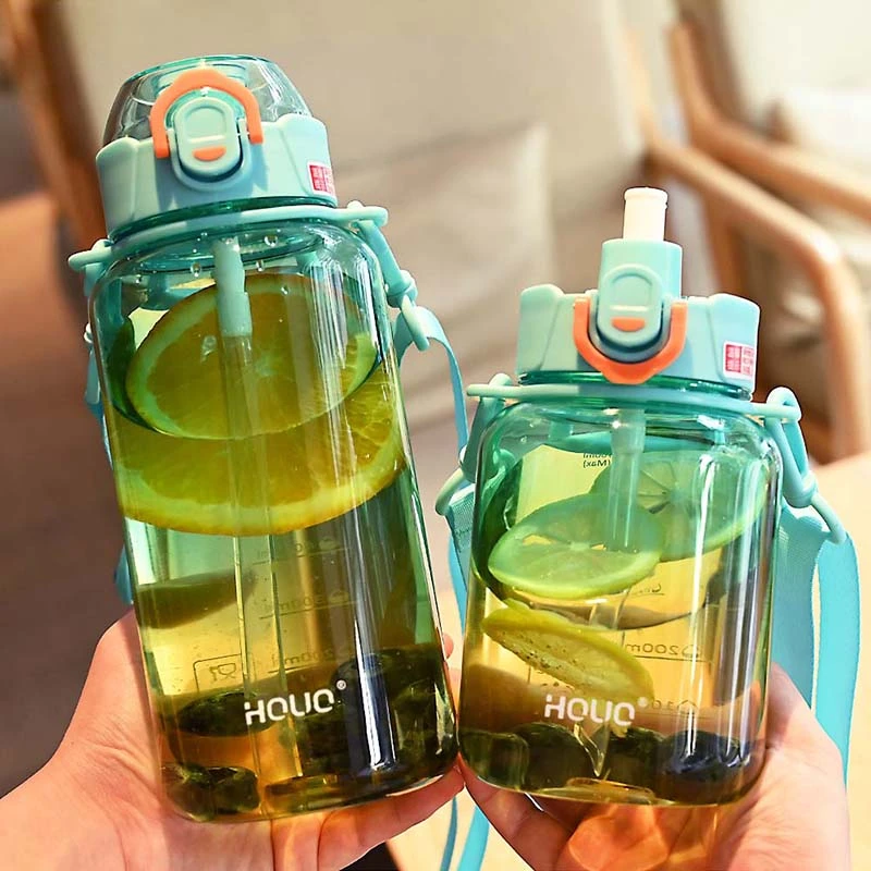 色丽雅大容量便携户外运动渐变高颜值顿顿壶网红水杯可斜跨杯子