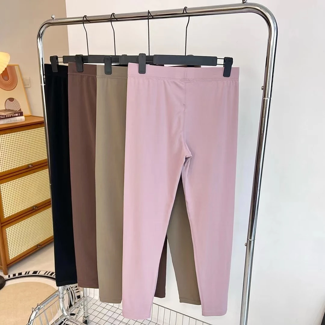 初可家 双面磨毛德绒椰油养肤秋裤高腰加厚打底裤情侣款保暖裤