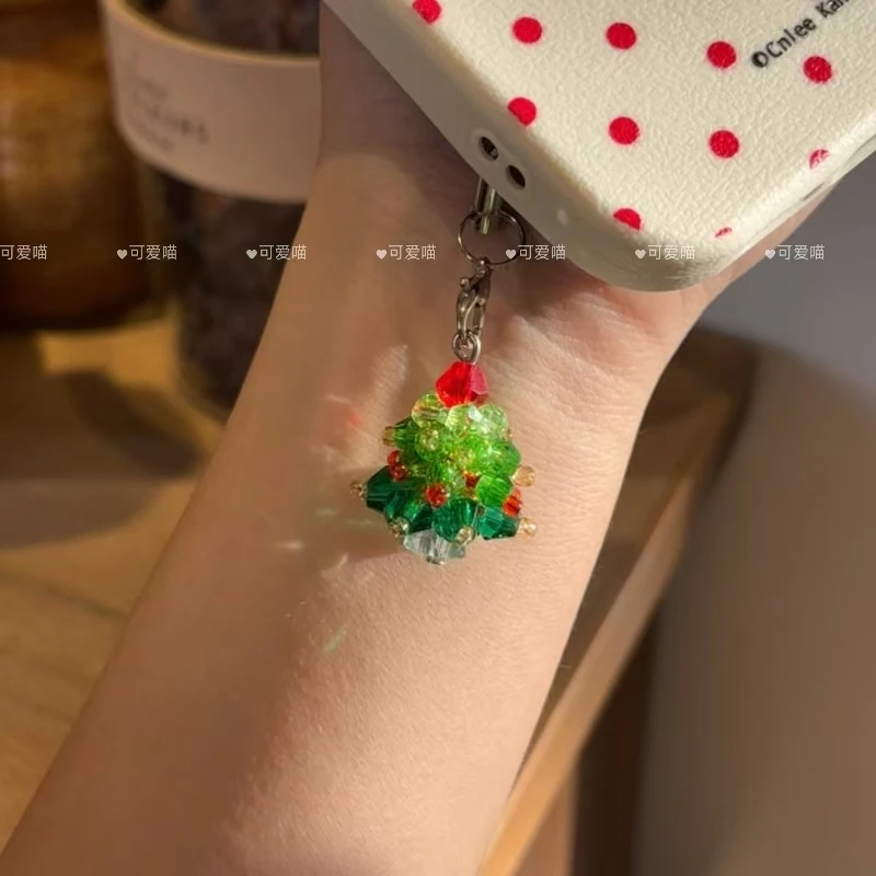 新款高级撞色圣诞树手机钥匙链小众设计氛围感圣诞套装