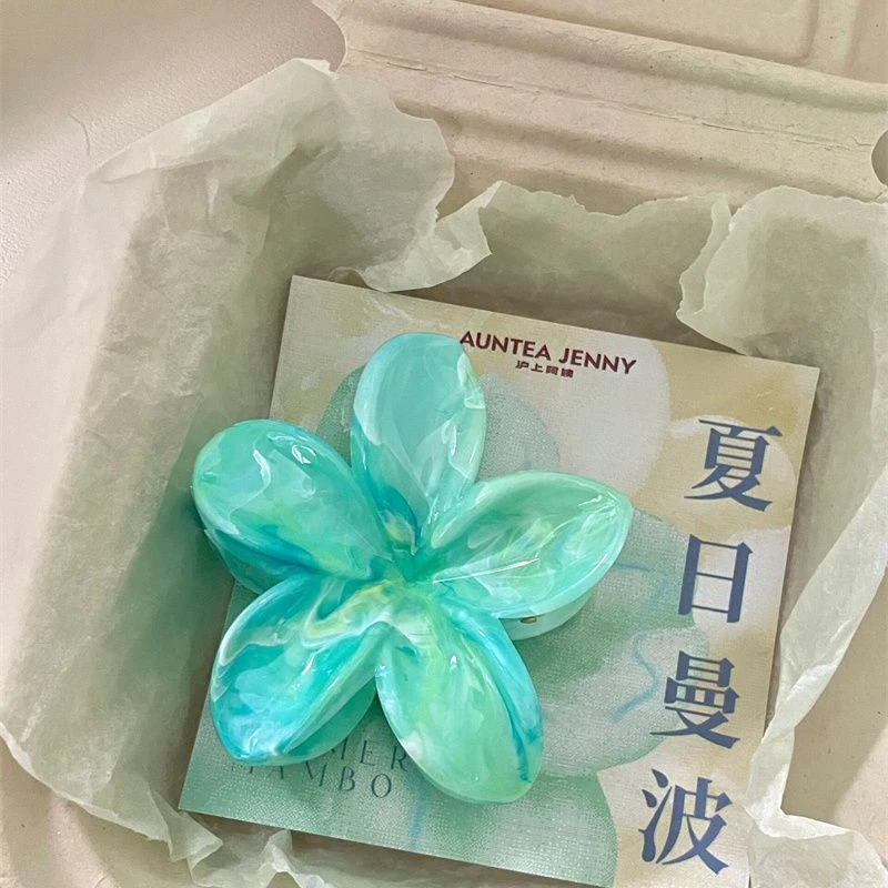 夏日薄荷曼波晕染色醋酸抓夹甜美少女刘海侧边夹碎发夹头饰发饰