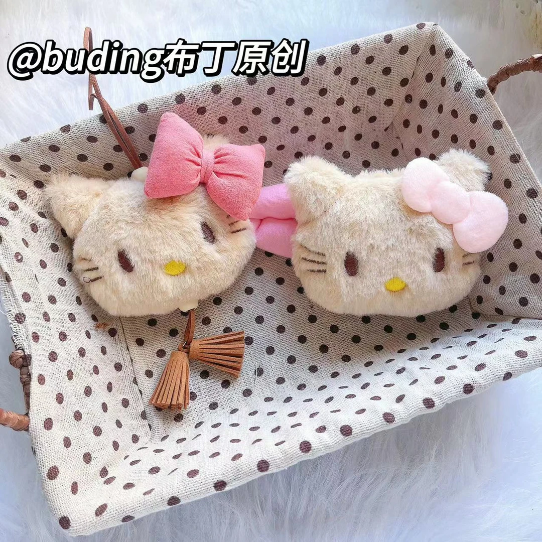 小红书爆款毛绒kitty拜拜夹hellokitty脑袋毛绒绒包包挂件钥匙链