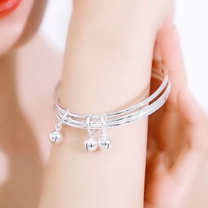 足银手镯 A825【足银手镯9999】三生三世遇见浪漫百搭素款简约女款