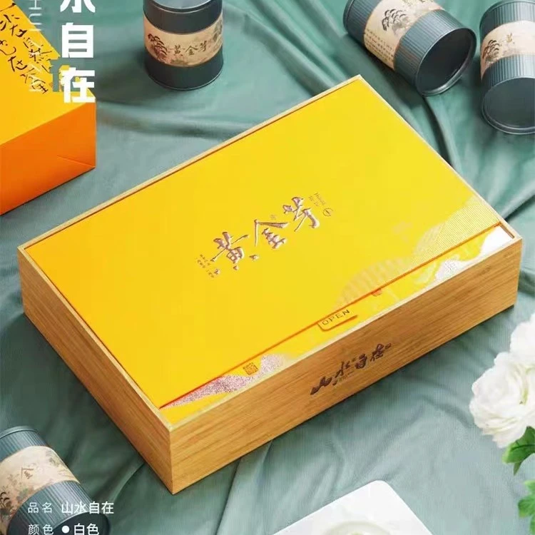 山水自在黄金芽礼盒装绿茶茶叶送礼高档礼盒装伴手礼年货节送礼