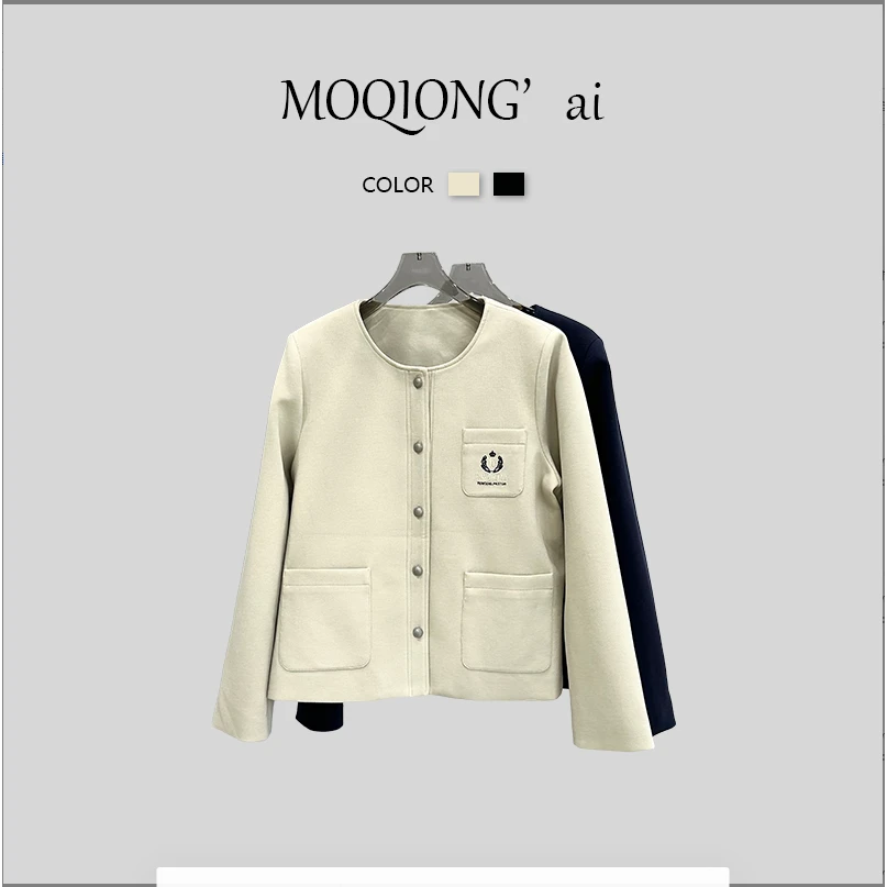 【墨琼】“女团秘籍”春季新款棉麻刺绣时尚设计师外套7073