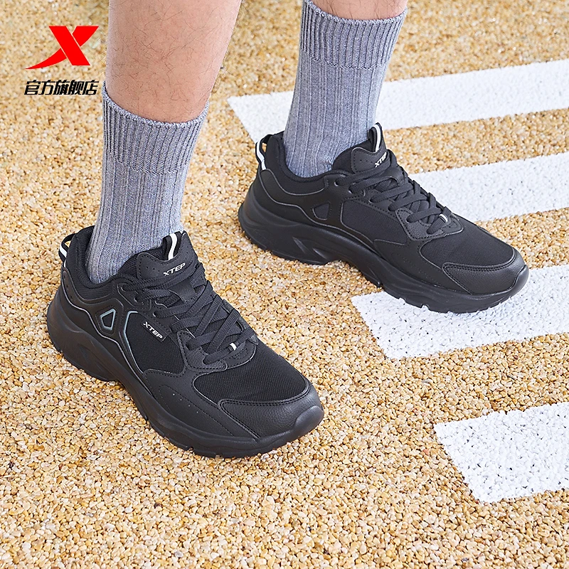 特步休闲鞋男春秋新款时尚百搭复古老爹鞋男子运动鞋