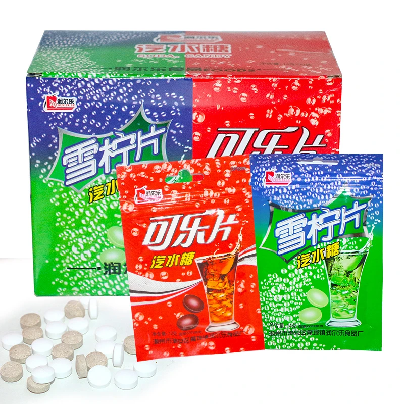 可乐雪柠汽水糖压片糖12克每包8090童年儿时怀旧糖果