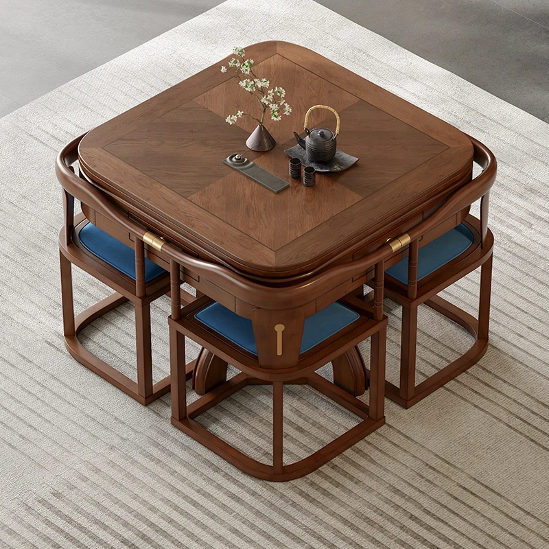 小户型不占空间实木餐桌升级旋翼机小型自动麻将机麻将餐桌一体