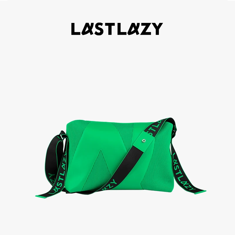 LASTLAZY/新懒潮酷编织头层牛皮休闲斜挎小众运动大包单肩