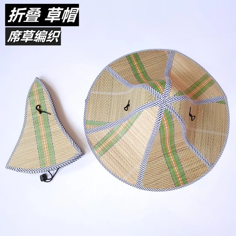 钓鱼遮阳草帽折叠大沿草编凉席帽男女防晒太阳帽户外垂钓用品批发