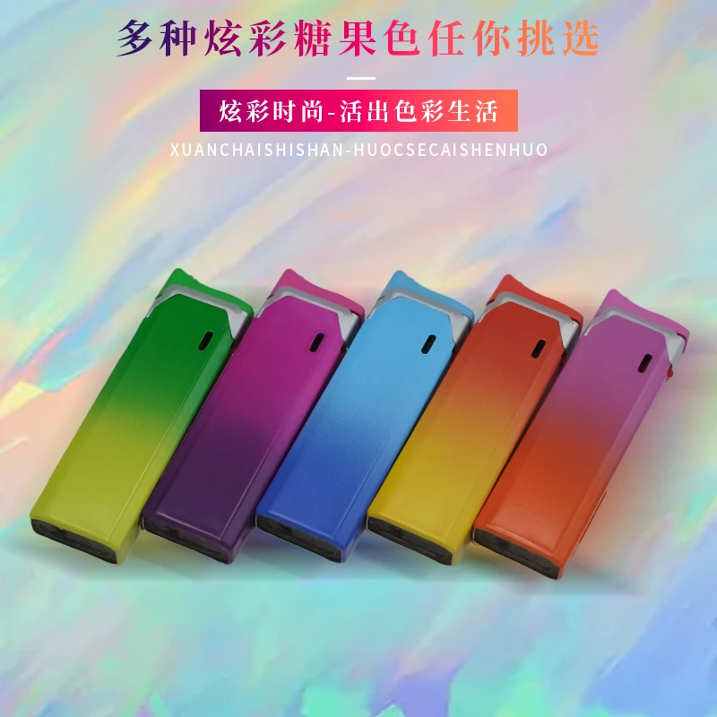 网红打火机防风打火机2023新款火机卡通渐变金属直冲高颜值打火机