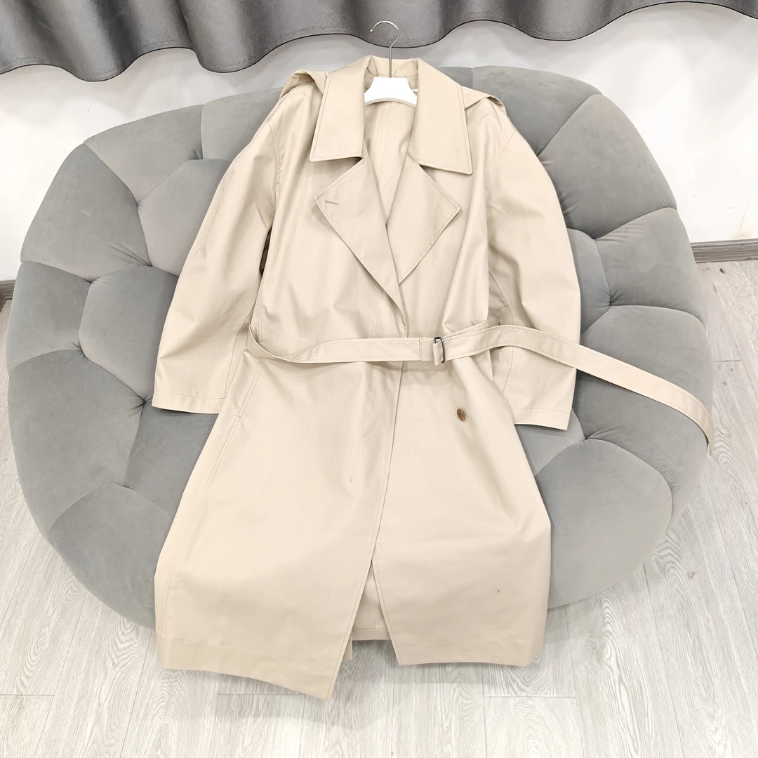 原创设计感小众蝙蝠袖超阔型风衣-摩登英伦中长款风外套1132