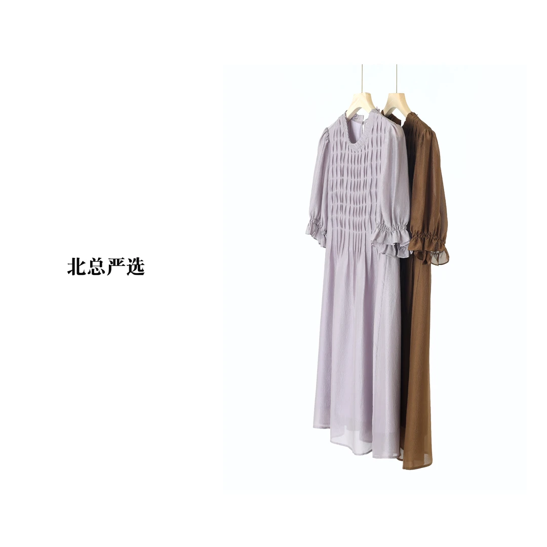 【北总严选】帕迪恩气质百搭泡泡袖真丝连衣裙450803