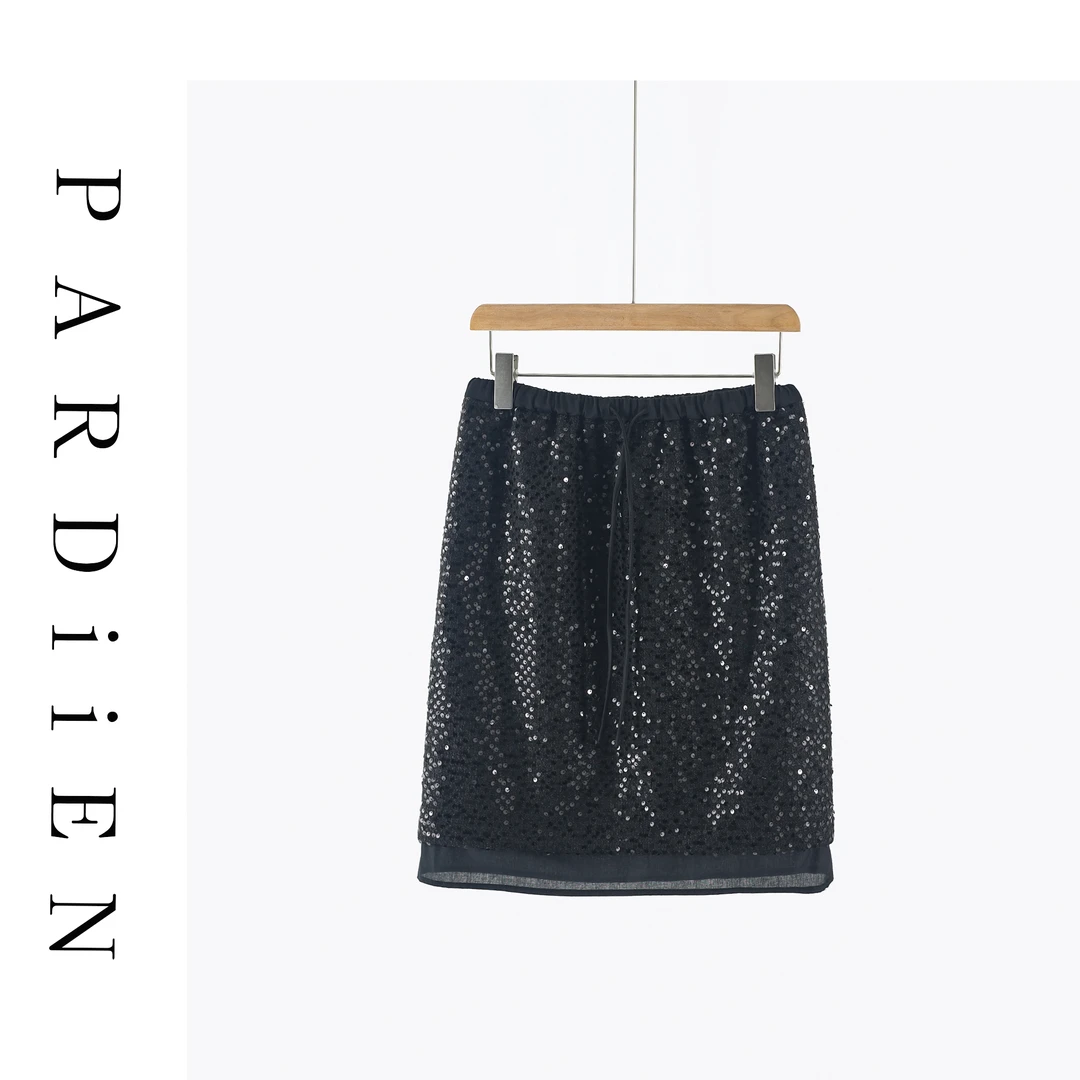 【北总严选】帕迪恩亮闪闪松紧腰半身裙S24A047