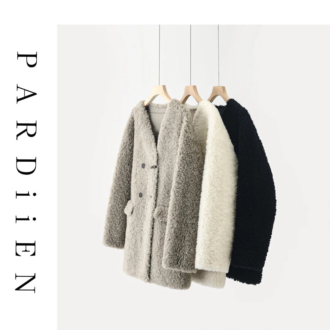 【北总严选】帕迪恩牛角扣V领短款羊毛外套68171