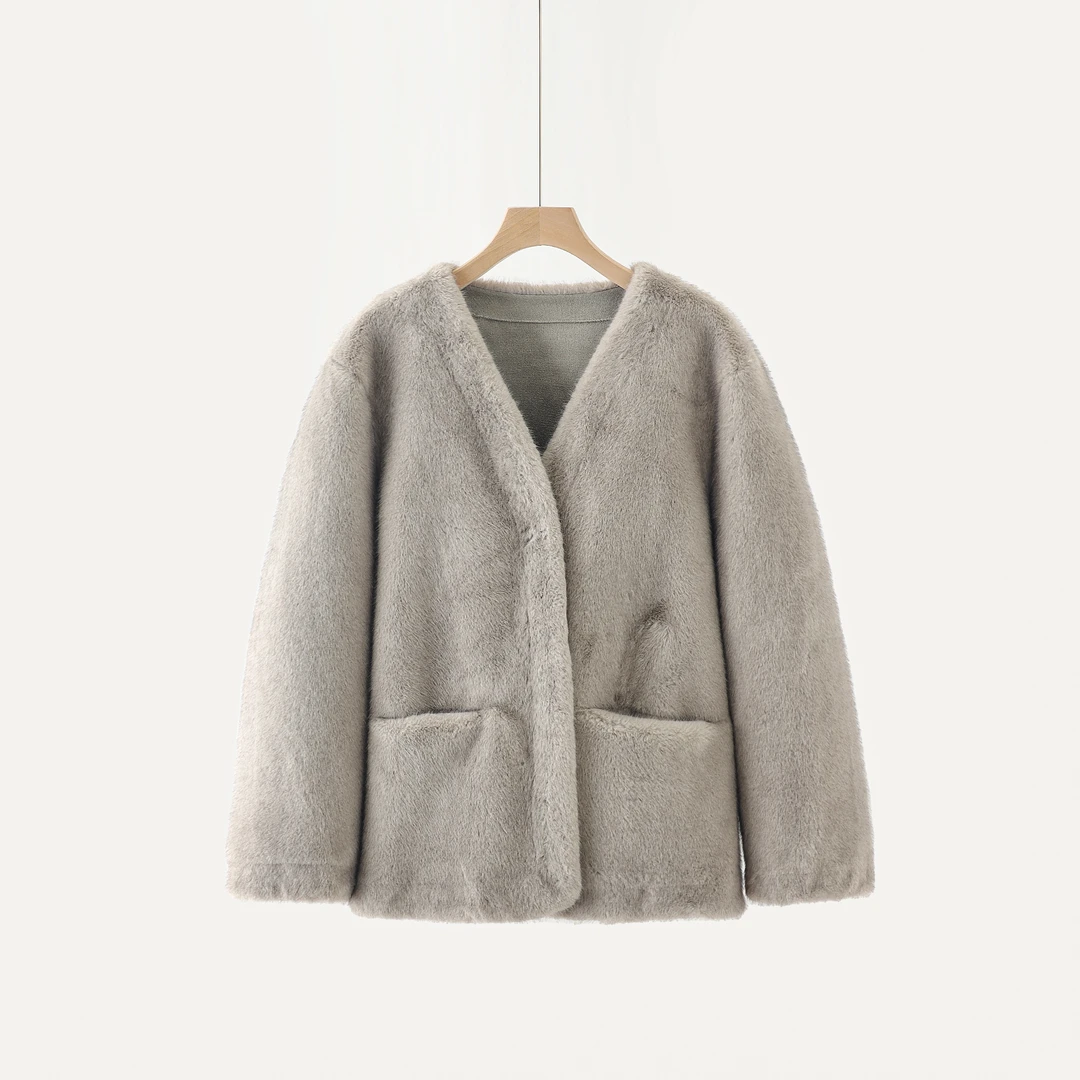 【北总严选】帕迪恩银兰貂V领短款外套H8019