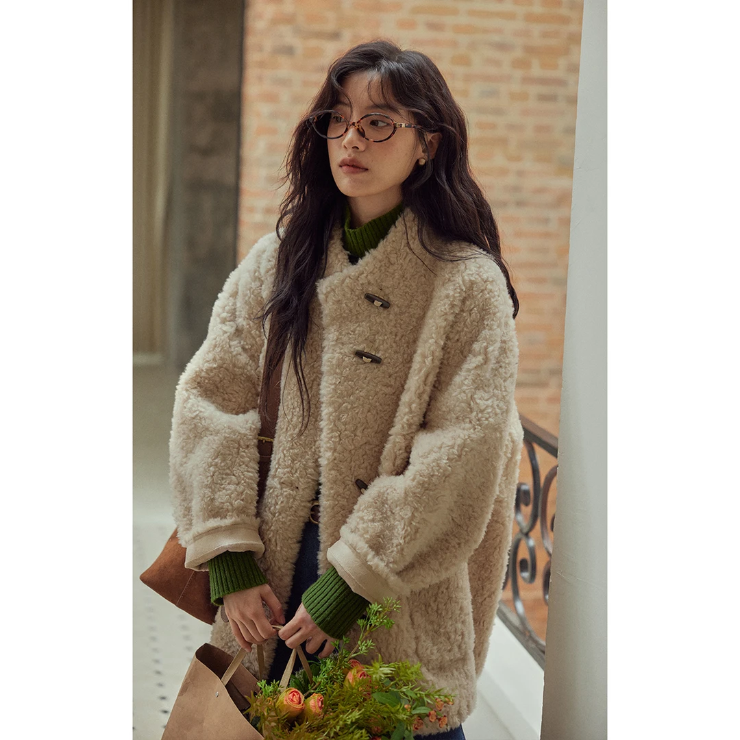 solighter全咩毛圈圈毛厚实保暖外套5H1111W25X2