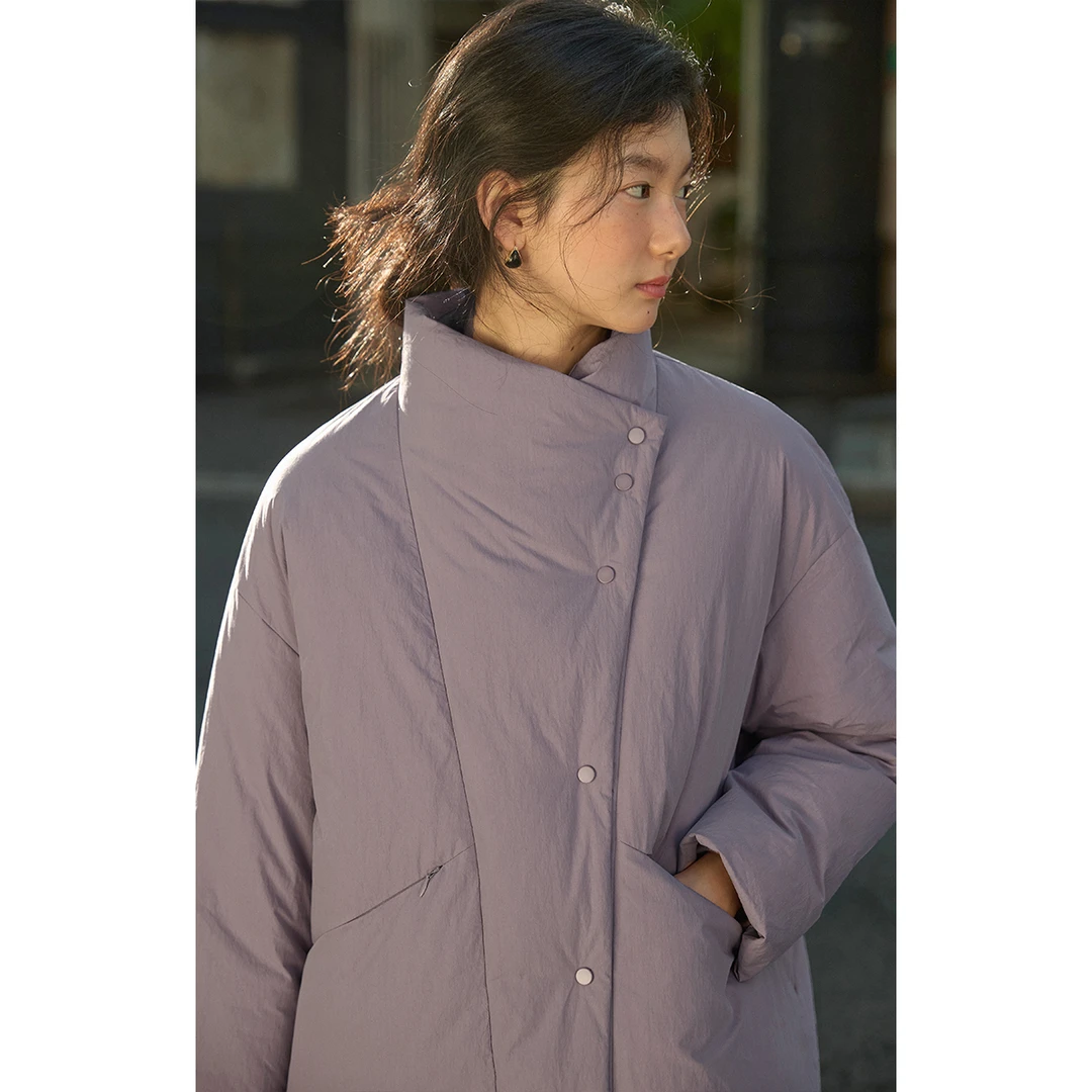 solighter 90白鸭绒不规则加厚立领羽绒服5H1024Y21X3