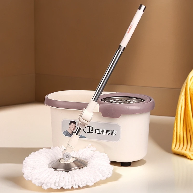 大卫旋转拖把桶2024新款Q7手压甩干家用一拖净拓扑吸水懒人拖布