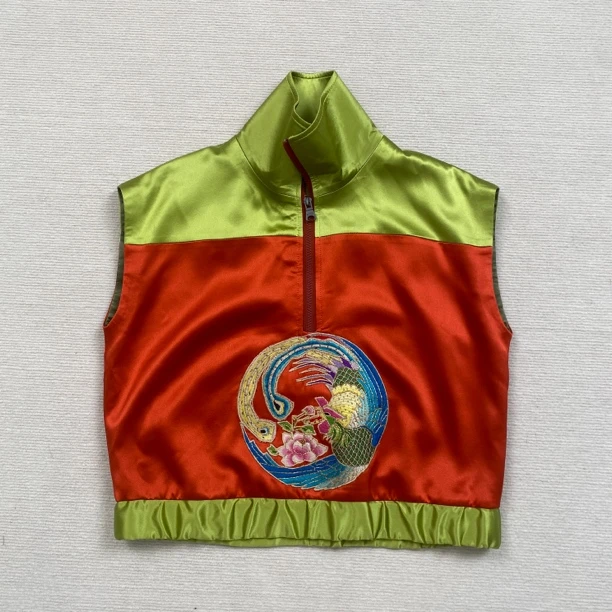 云饰图腾原创新中式国风女装 新款重工刺绣百搭显瘦撞色时尚马夹