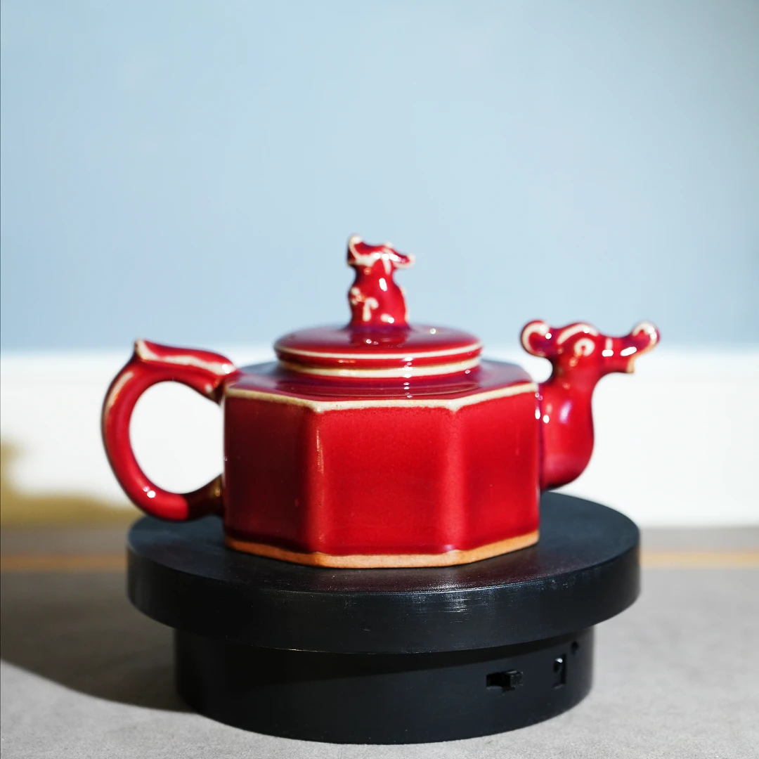 刘建功八方钧窑红壶龙壶