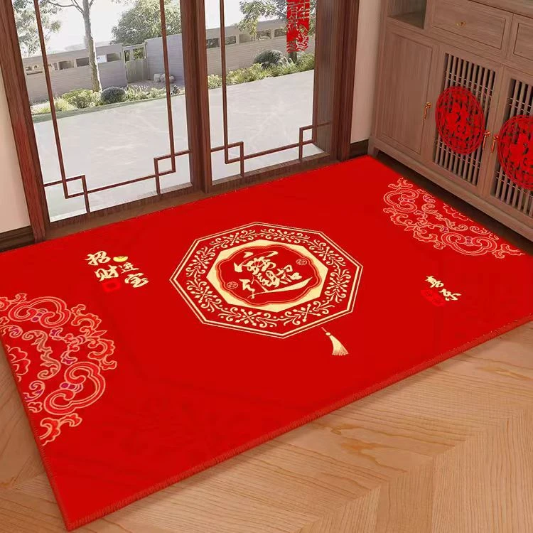 地垫家用入户门垫进门新款红色喜庆地毯玄关门口脚垫