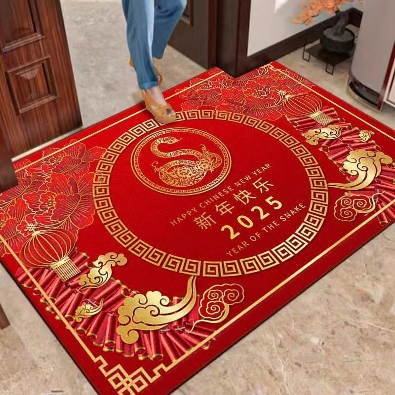 新年红色喜庆蛇年入户地垫进门玄关脚垫家用2025年入户门地垫