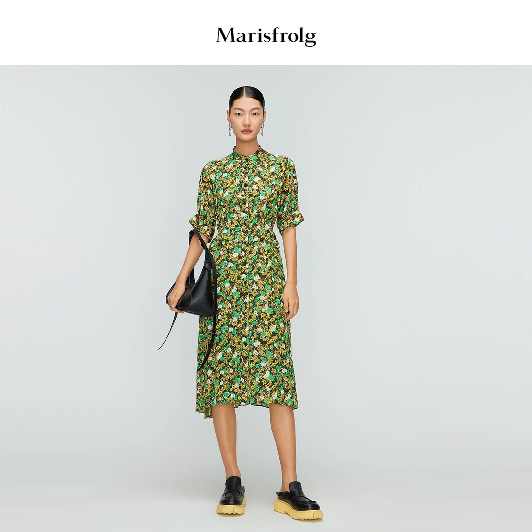 【新能量·流动花园】Marisfrolg玛丝菲尔复古印花连衣裙A1BW21226