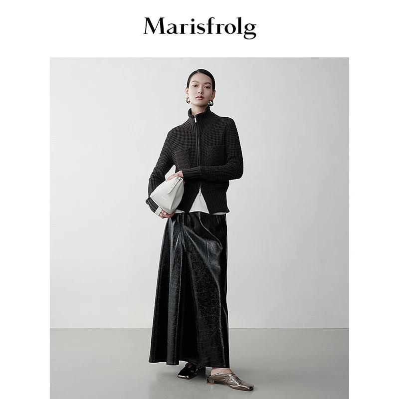 Marisfrolg玛丝菲尔冬季新款休闲方格针织衫A1EG4835M