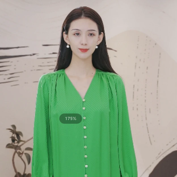 AUM/噢姆女装气质百搭轻奢时尚绿色连衣裙M1DE31086高端醋酸裙子