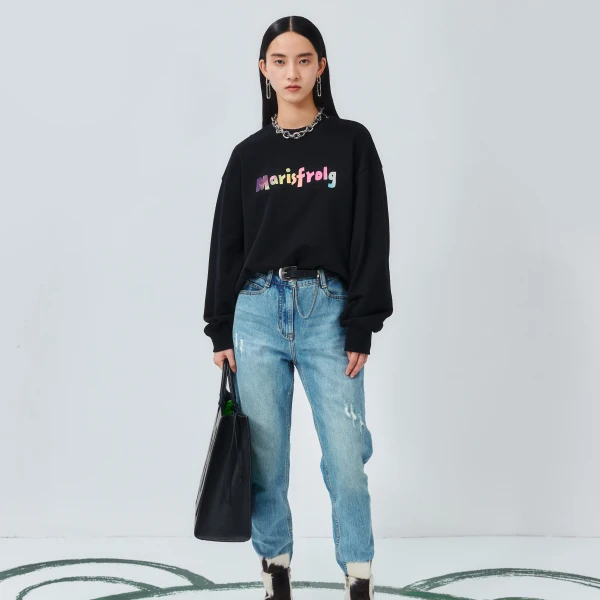 Marisfrolg/玛丝菲尔春秋刺绣重工休闲显瘦长袖卫衣ACCX10611